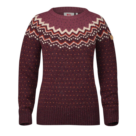 Fjallraven Women's Medium Ovik Knit Sweater - Dark Garnet - Picture 7 of 7